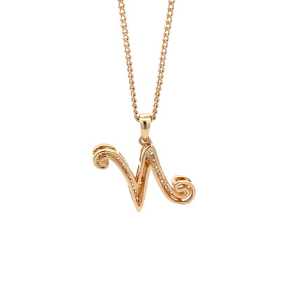 Fancy Stone Initial Necklace - Letter N