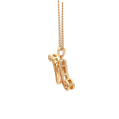 Fancy Stone Initial Necklace - Letter N