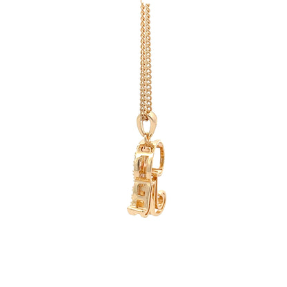 Fancy Stone Initial Necklace - Letter R