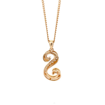 Fancy Stone Initial Necklace - Letter S