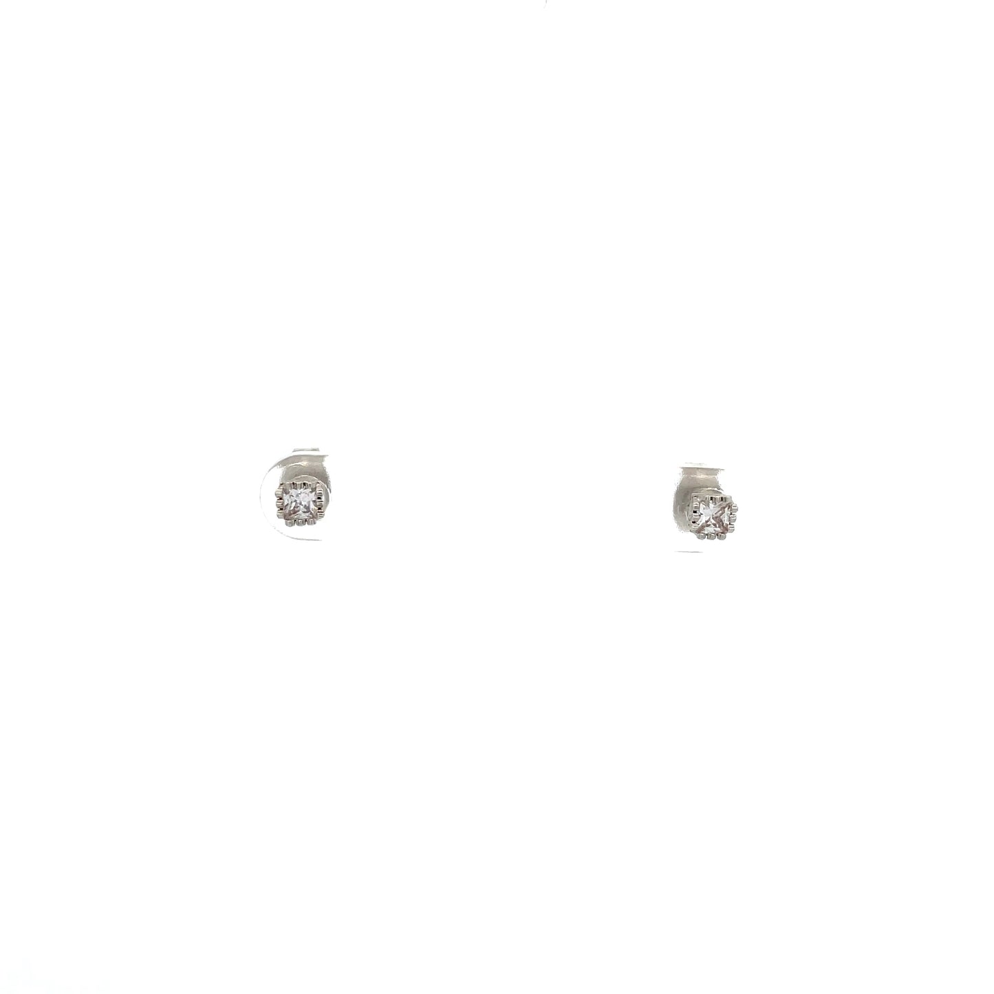 The One Crown CZ Square Earrings - 03