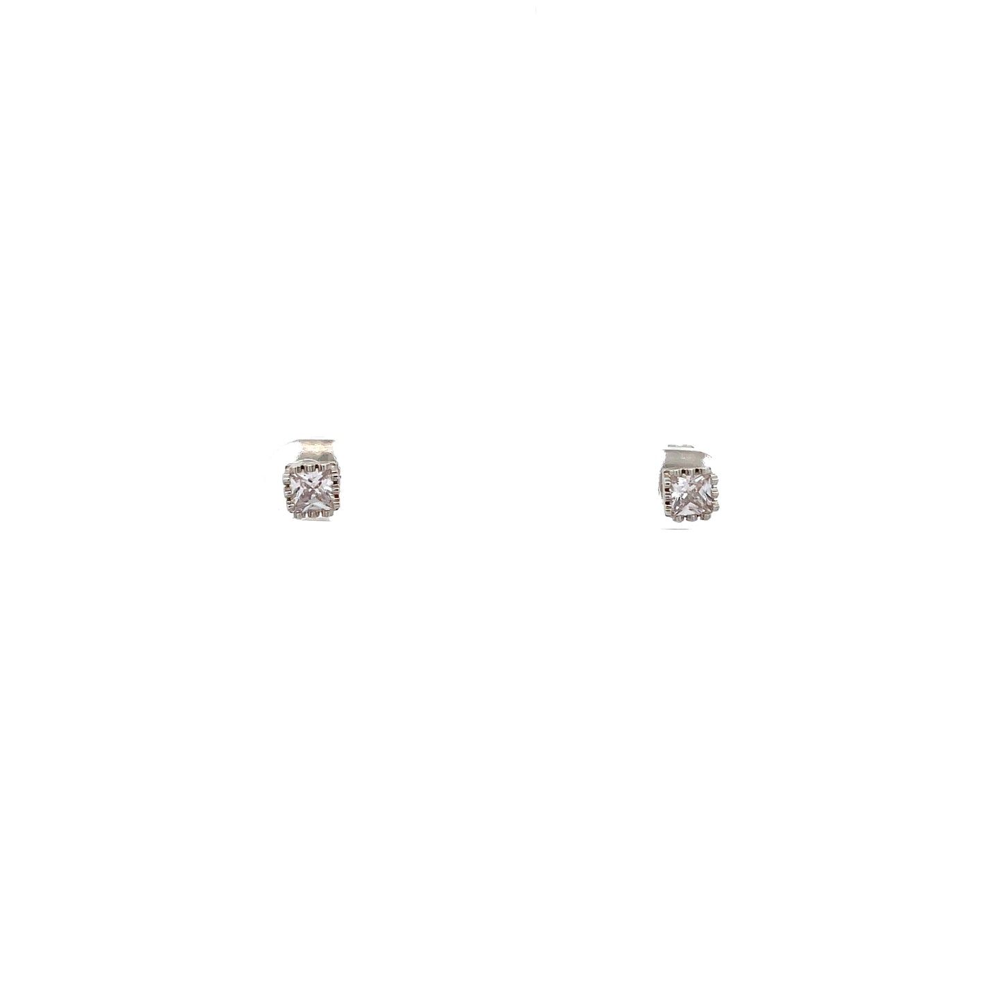 The One Crown CZ Square Earrings - 04