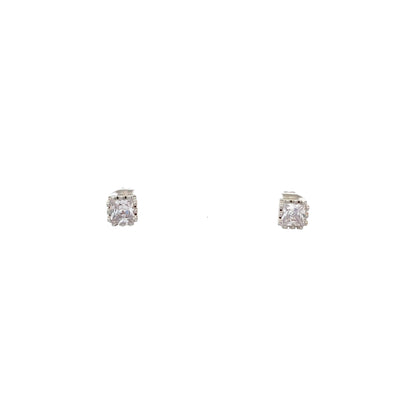 Crown CZ Square Earrings - 05