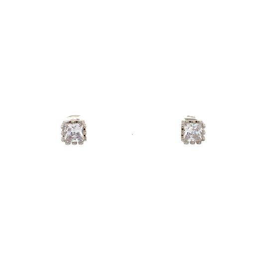 The One Crown CZ Square Earrings - 06