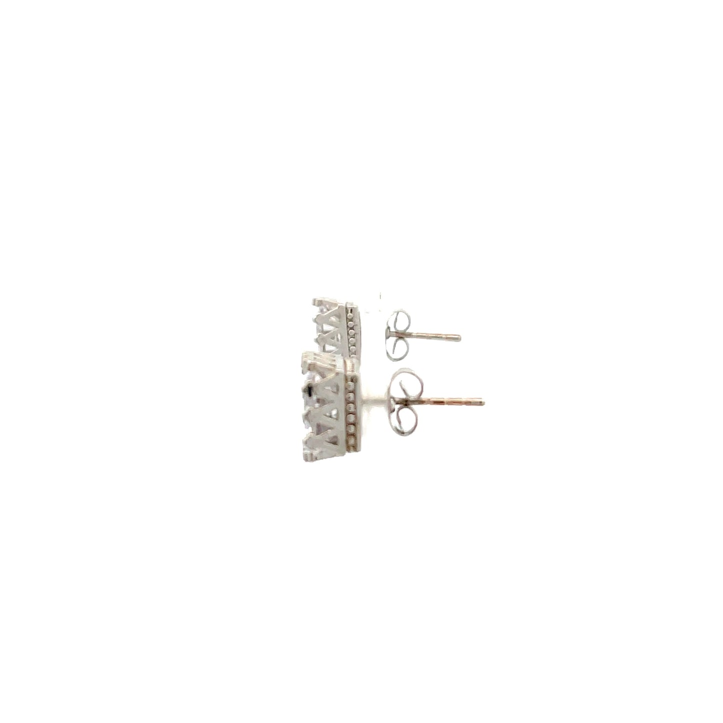 The One Crown CZ Square Earrings - 08