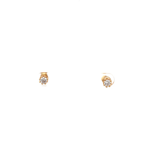 The One Crown CZ Round Earrings - 04