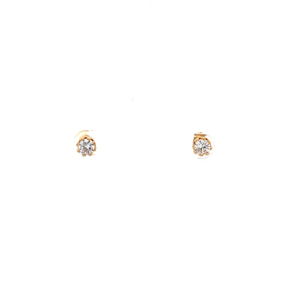 Crown CZ Round Earrings - 05
