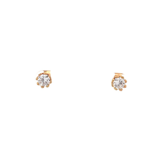 The One Crown CZ Round Earrings - 06