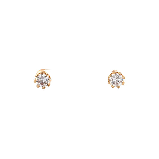 The One Crown CZ Round Earrings - 07