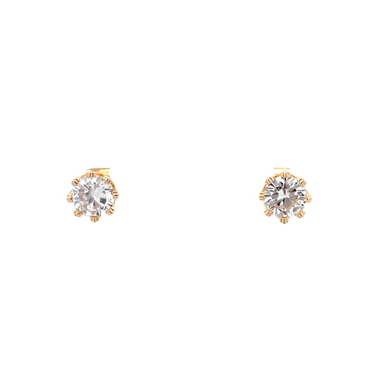 The One Crown CZ Round Earrings - 08