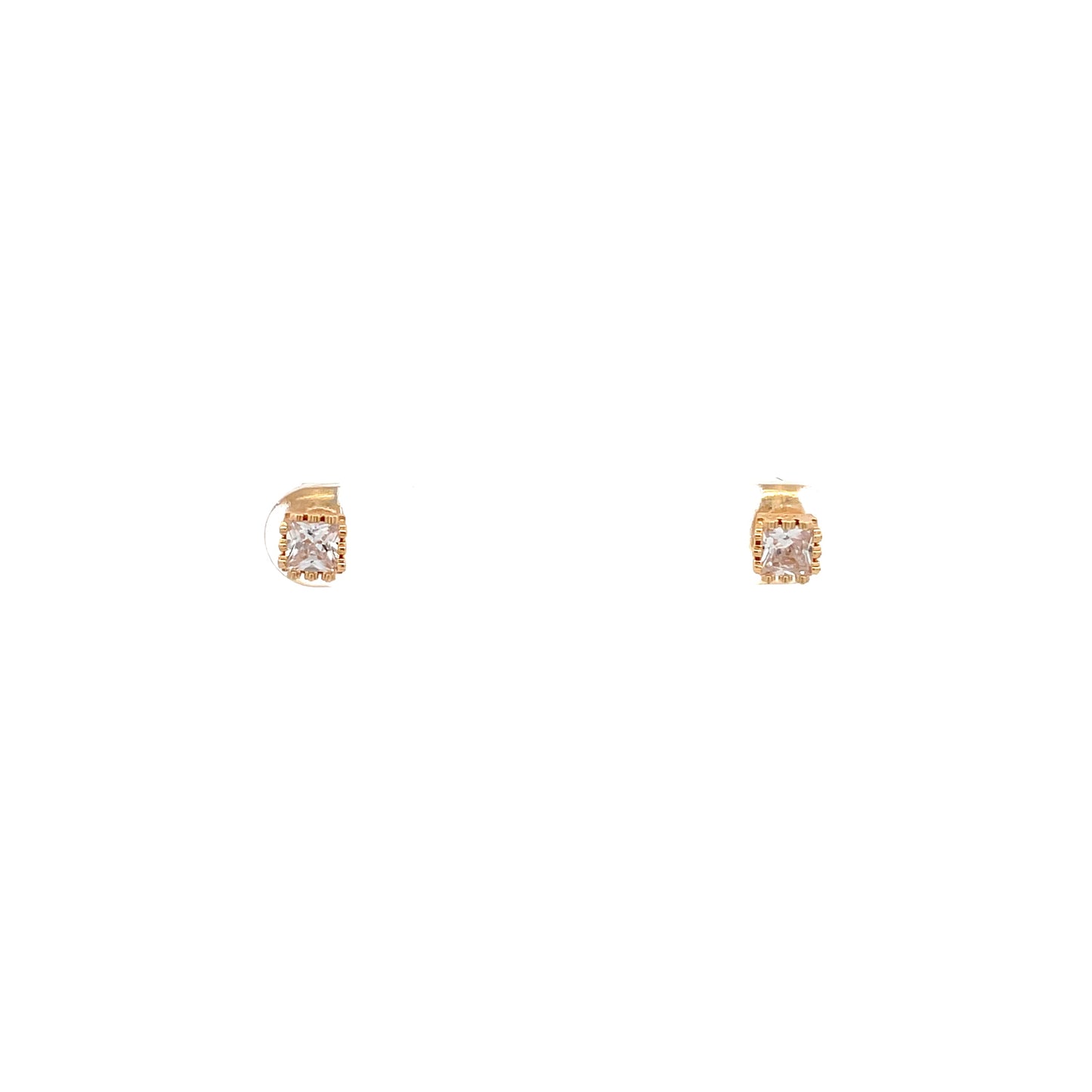 The One Crown CZ Square Earrings - 04