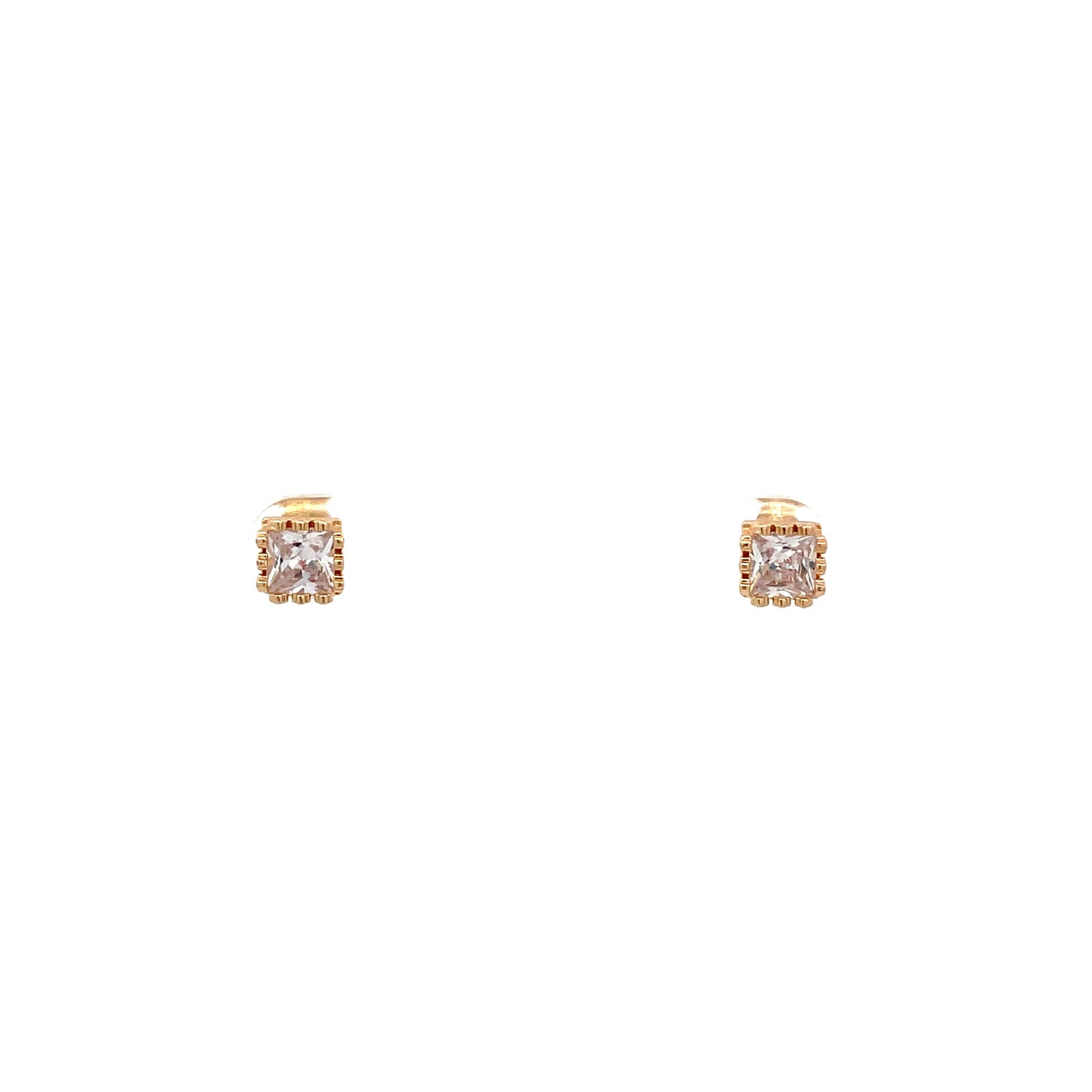 The One Crown CZ Square Earrings - 05