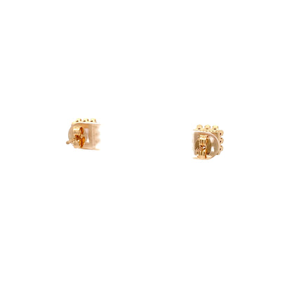 Crown CZ Square Earrings - 07