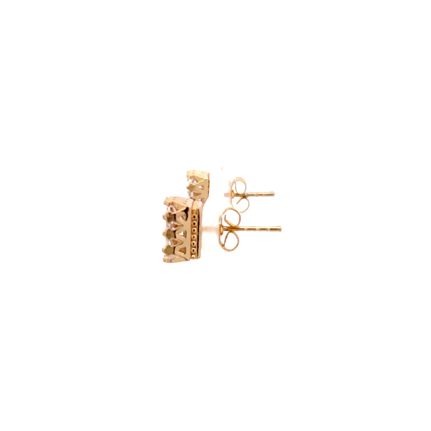 The One Crown CZ Square Earrings - 08