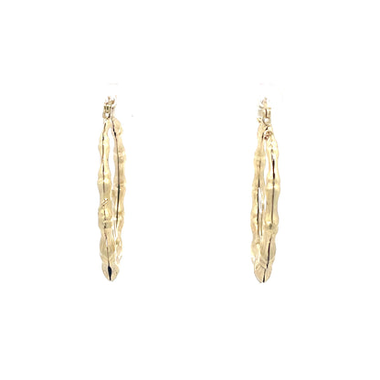 Small Bamboo Initial Earrings "B"