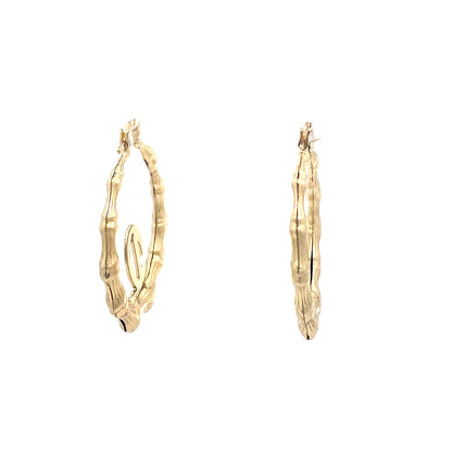 Small Bamboo Initial Earrings "D"
