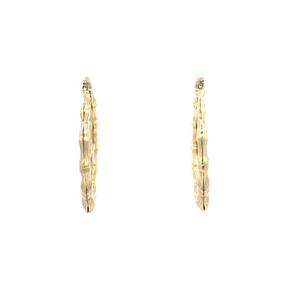 Small Bamboo Initial Earrings "D"
