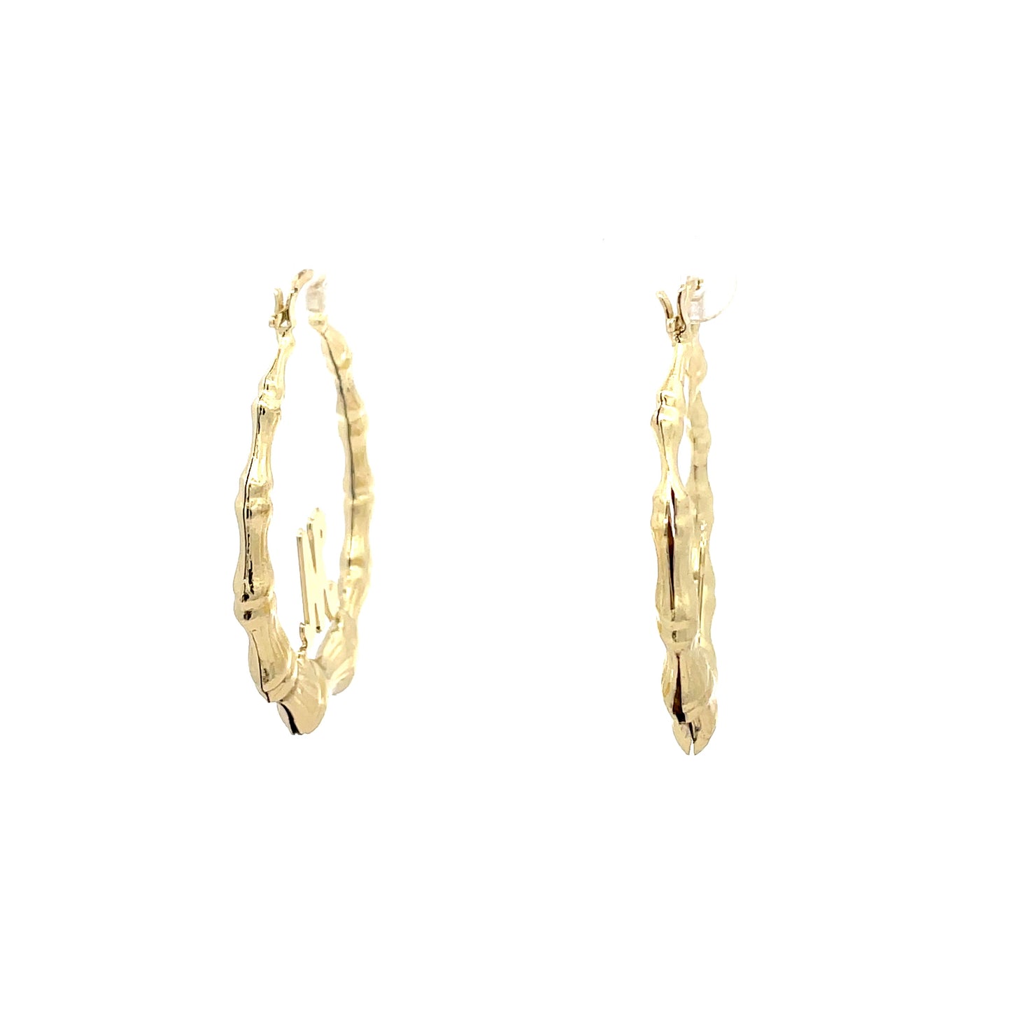 Small Bamboo Initial Earrings "M"