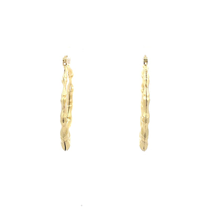 Small Bamboo Initial Earrings "M"