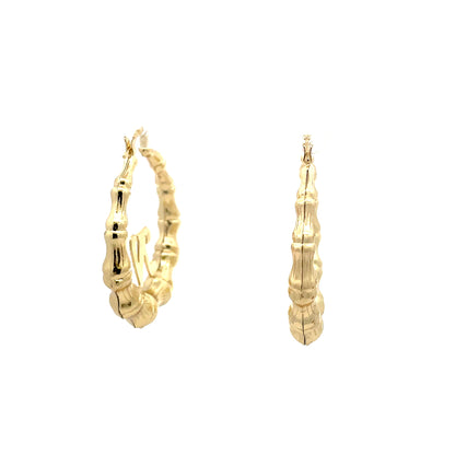 Small Bamboo Initial Earrings "N"
