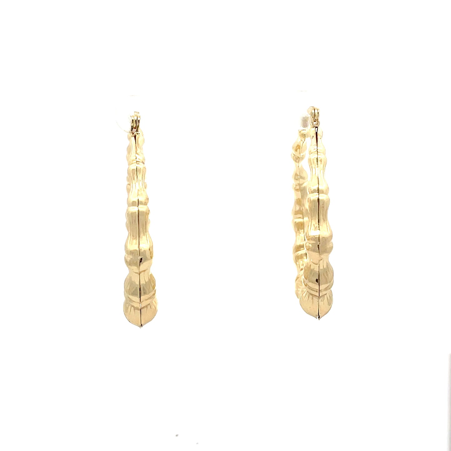 Small Bamboo Initial Earrings "R"