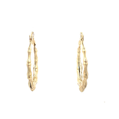 Small Bamboo Initial Earrings "S"