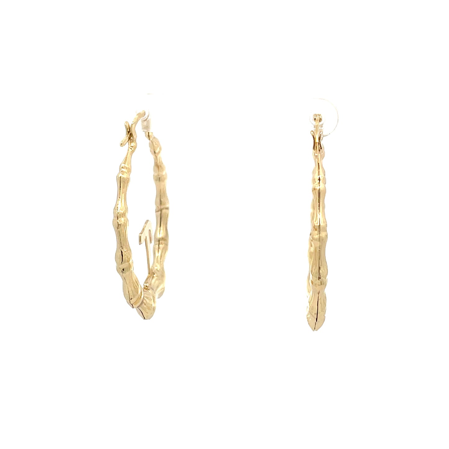 Small Bamboo Initial Earrings "T"