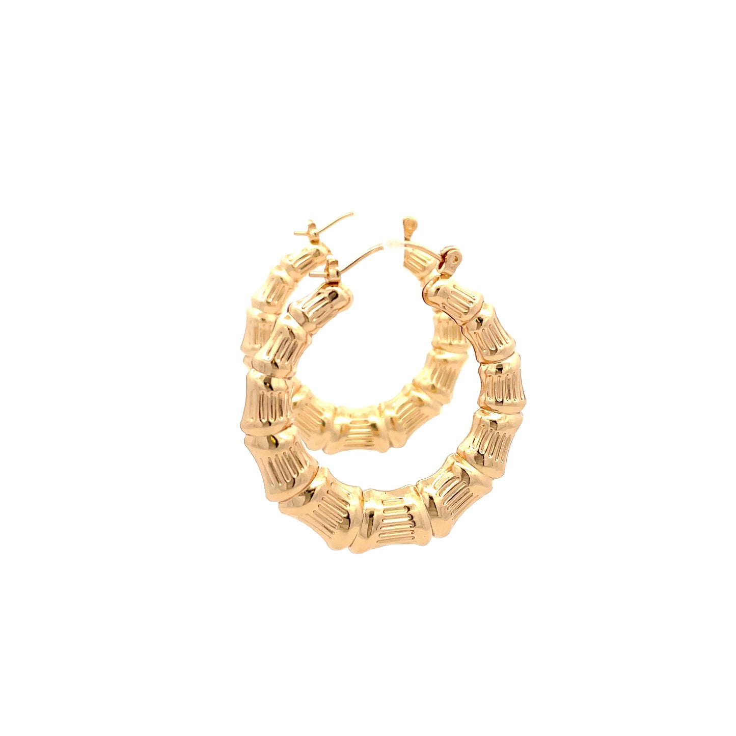 New Bamboo Hoop Earrings 25mm - 03