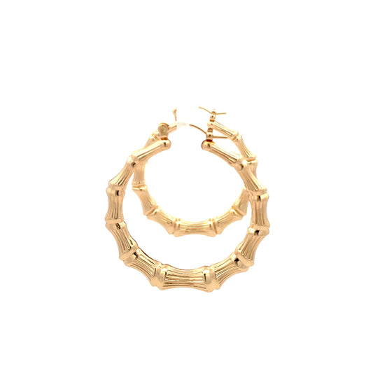 New Bamboo Hoop Earrings 21mm - 03