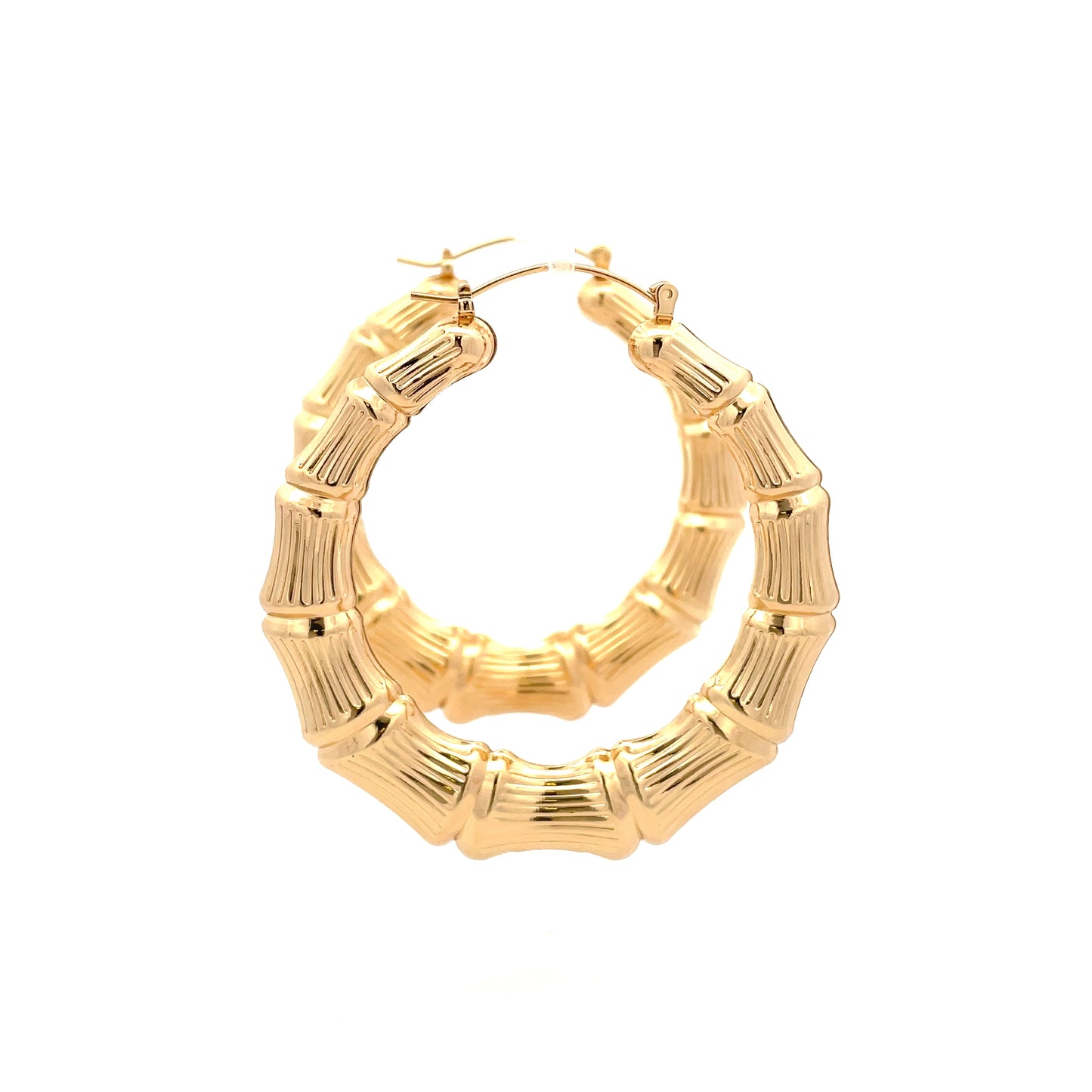 New Bamboo Hoop Earrings 25mm - 05