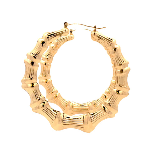 New Bamboo Hoop Earrings 21mm - 05