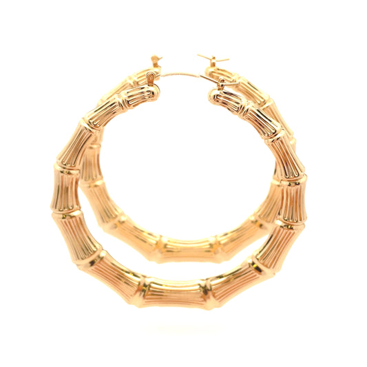 New Bamboo Hoop Earrings 25mm - 06