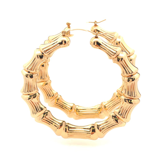 New Bamboo Hoop Earrings 21mm - 06