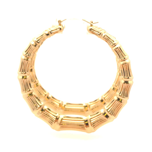 New Bamboo Hoop Earrings 25mm - 07