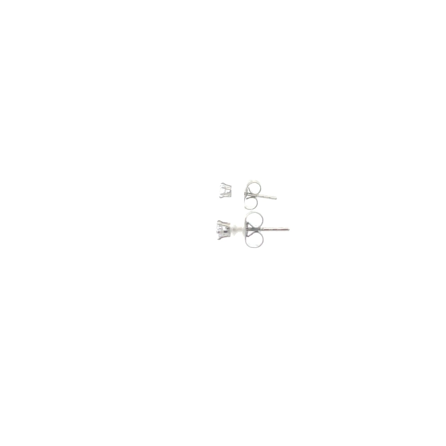 The One Cubic Zirconia Earrings Round - 3MM