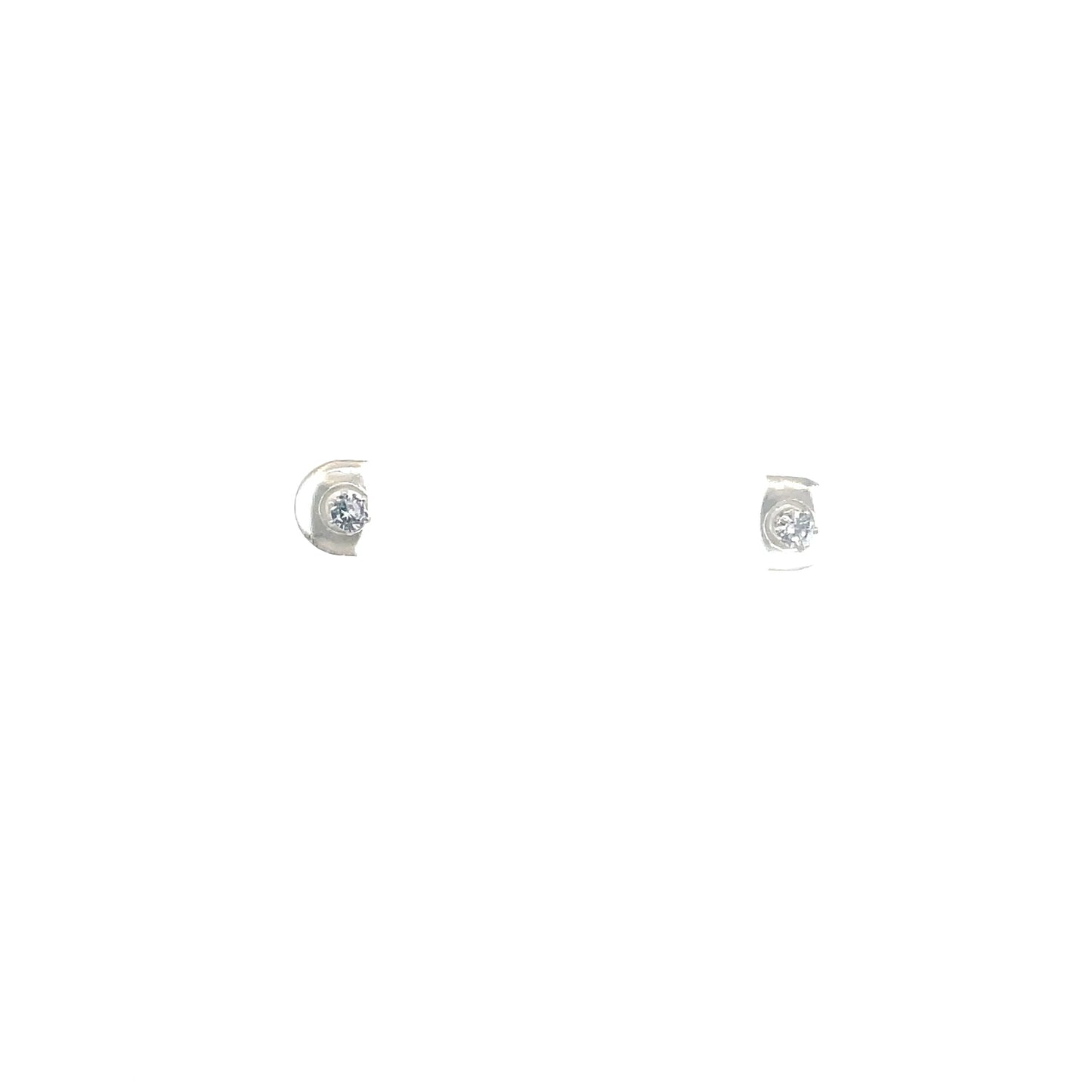 The One Cubic Zirconia Earrings Round - 3MM