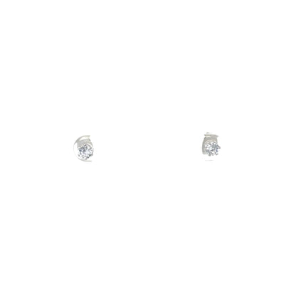 Cubic Zirconia Earrings Round - 4MM