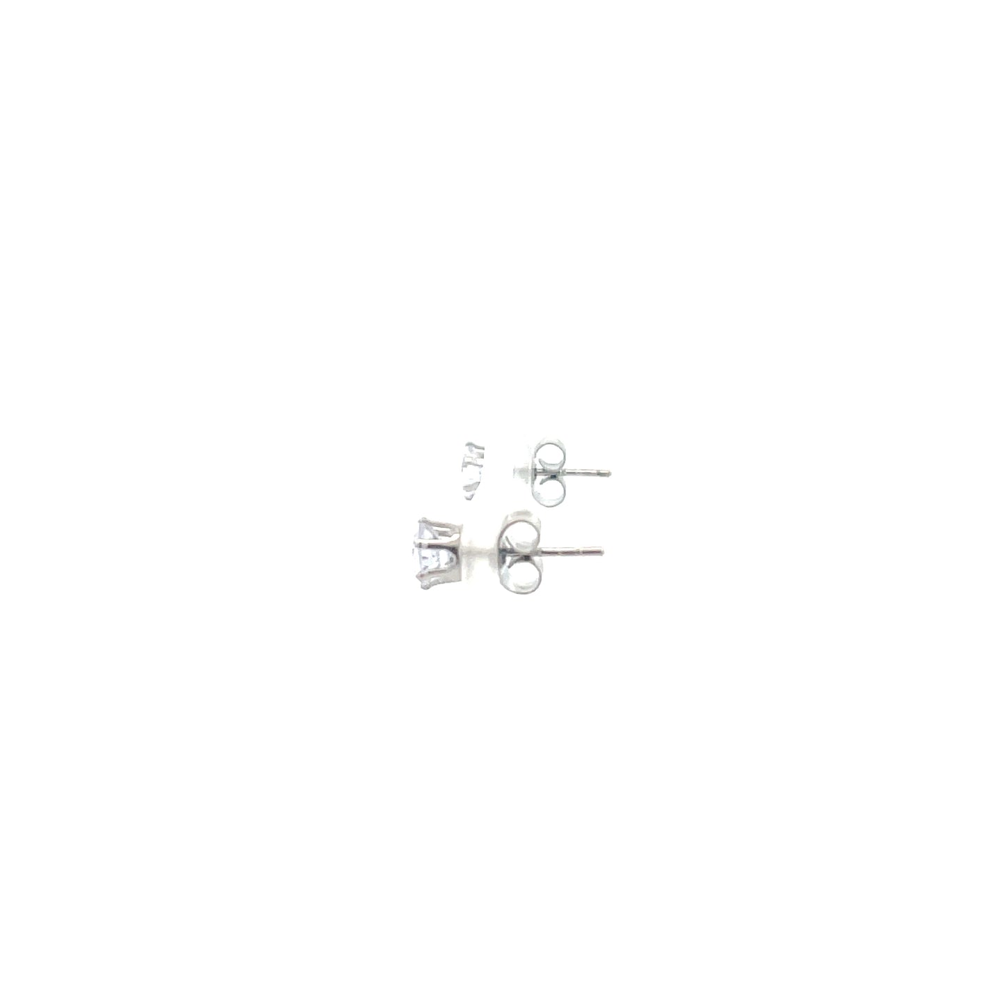 The One Cubic Zirconia Earrings Round - 5MM