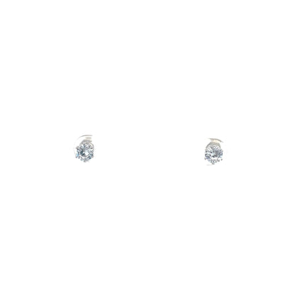 Cubic Zirconia Earrings Round - 5MM