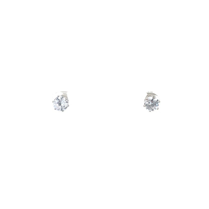 Cubic Zirconia Earrings Round - 6MM