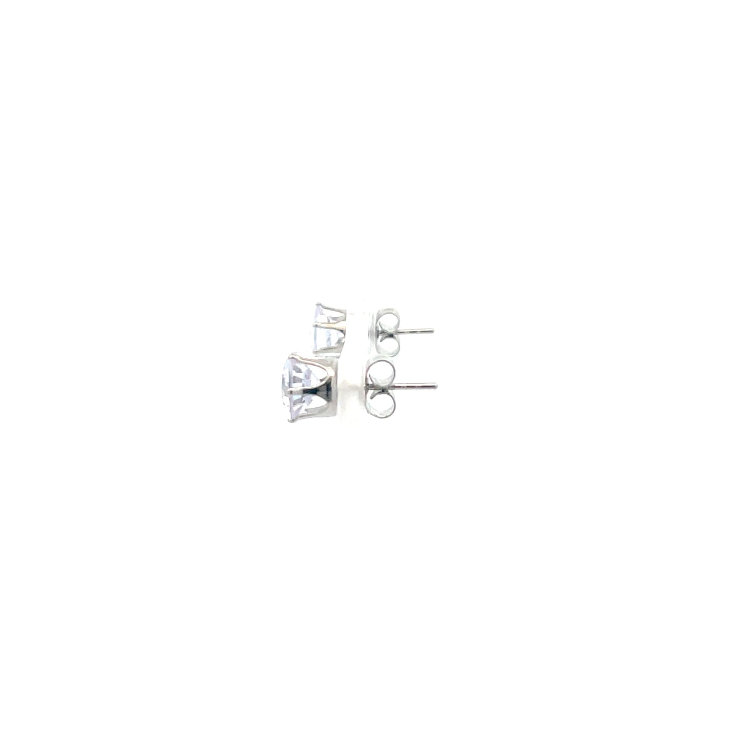 The One Cubic Zirconia Earrings Round - 7MM