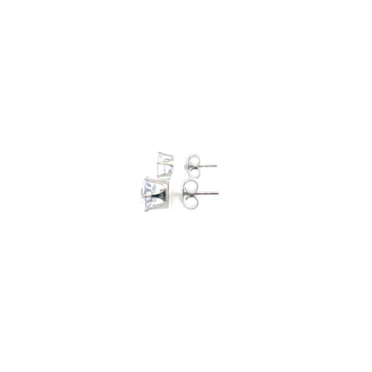 Cubic Zirconia Earrings Round - 7MM