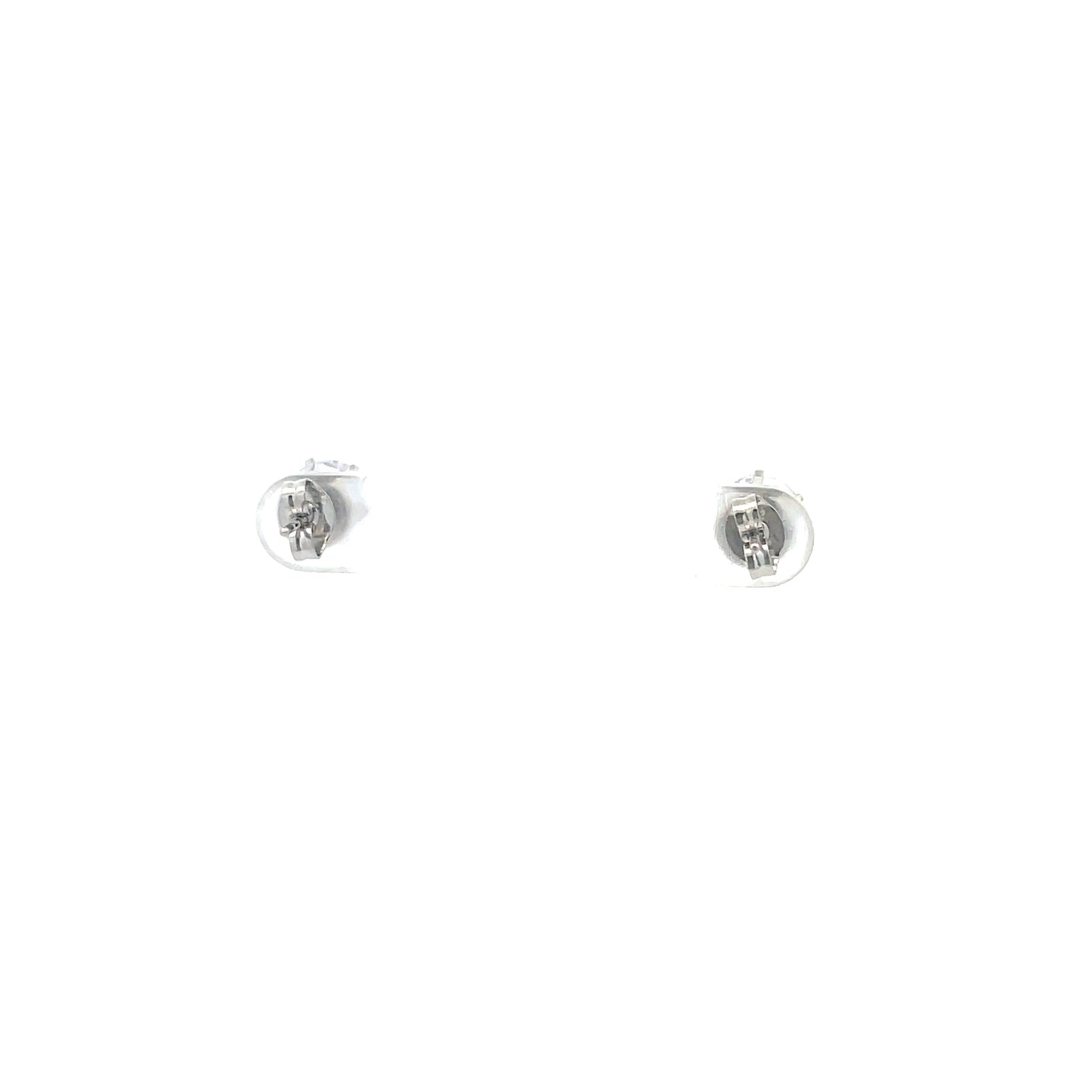 The One Cubic Zirconia Earrings Round - 7MM