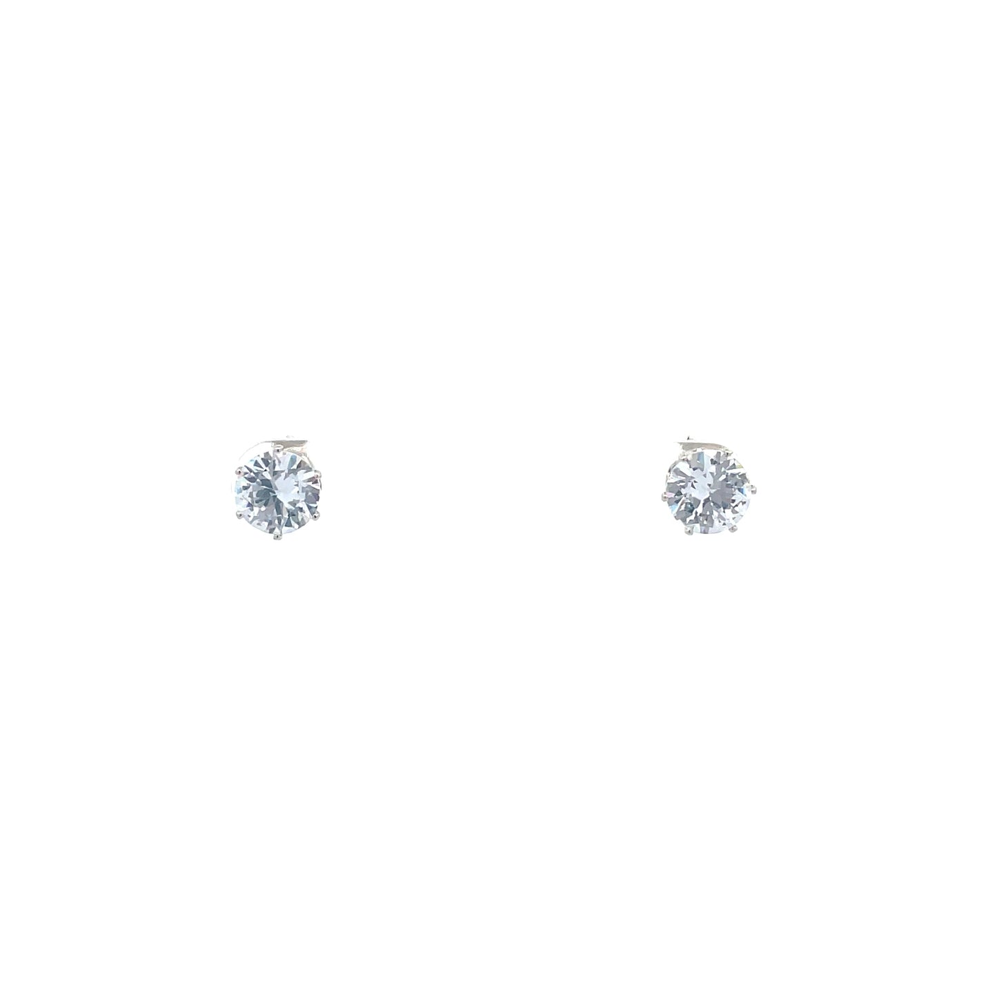 The One Cubic Zirconia Earrings Round - 7MM