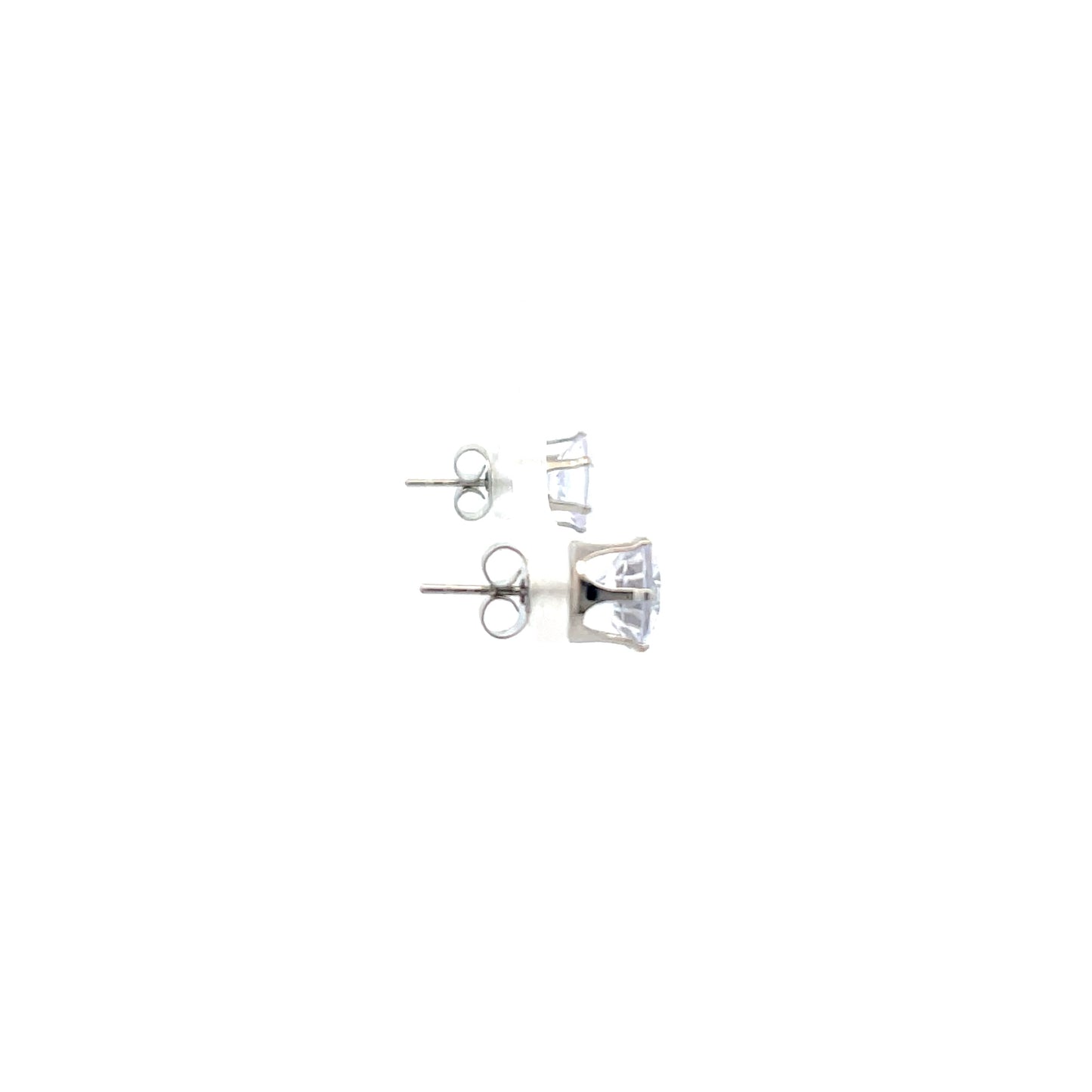 The One Cubic Zirconia Earrings Round - 8MM