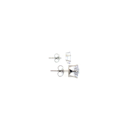 Cubic Zirconia Earrings Round - 8MM