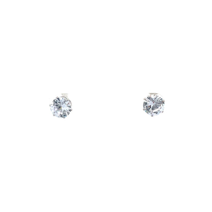 Cubic Zirconia Earrings Round - 8MM