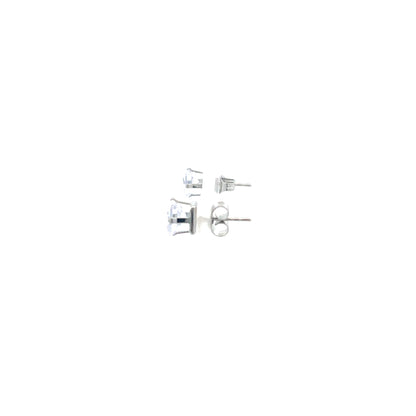 Cubic Zirconia Earrings Square - 6MM