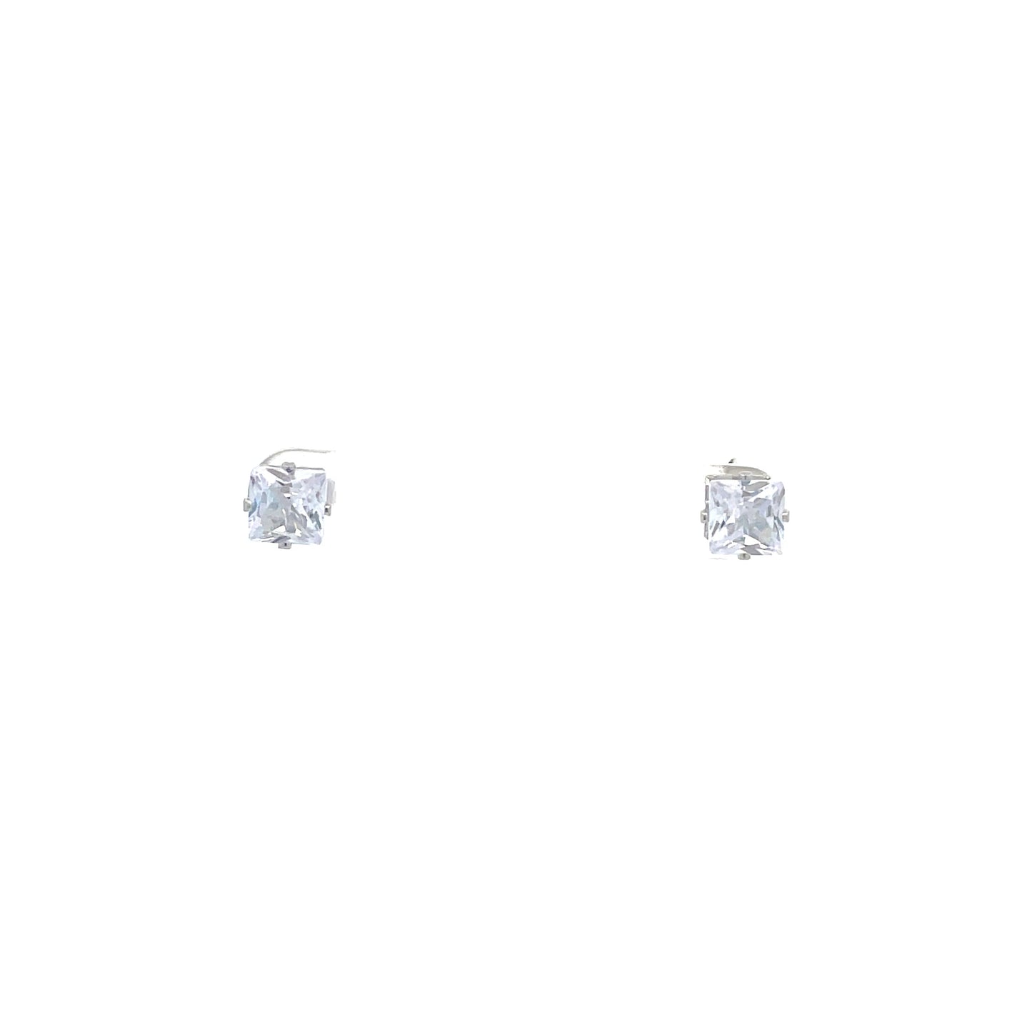 The One Cubic Zirconia Earrings Square - 6MM