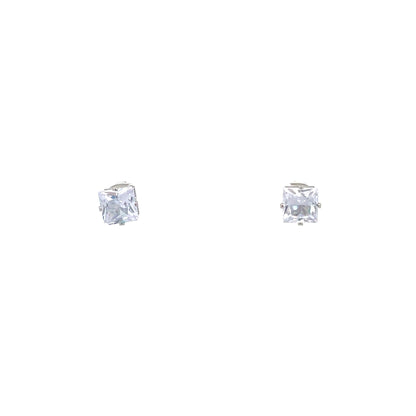 Cubic Zirconia Earrings Square - 7MM